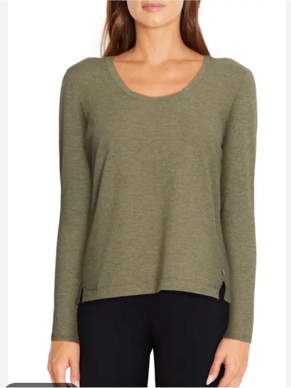 LuLaRoe Heathered Olive Green Scoop Neck Short Sleeve Top